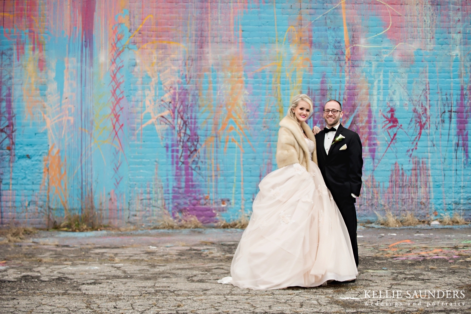 Detroit drip wall wedding pictures